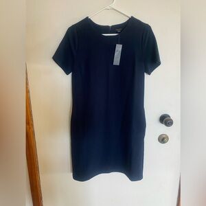 NWT - Ann Taylor Navy Textured Knit Shift Dress